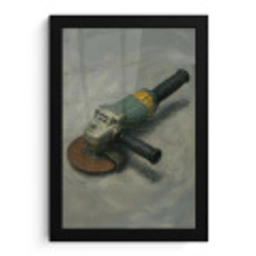 Haakse slijper - Schilderij - Gereedschap fotolijst zwart zonder passe partout klein -3d