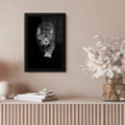 Dieren - Zwart - Luipaard - Wit - Wild fotolijst zwart zonder passe partout klein -sfeer5