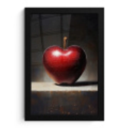 Apple - Hart - Rood fotolijst zwart zonder passe partout klein -3d
