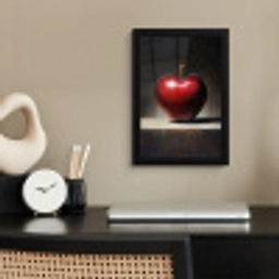 Apple - Hart - Rood fotolijst zwart zonder passe partout klein -sfeer1