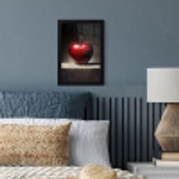 Apple - Hart - Rood fotolijst zwart zonder passe partout klein -sfeer3