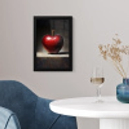 Apple - Hart - Rood fotolijst zwart zonder passe partout klein -sfeer4