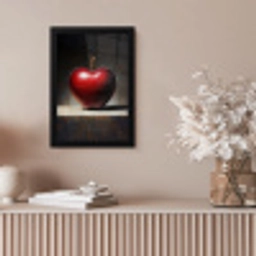 Apple - Hart - Rood fotolijst zwart zonder passe partout klein -sfeer5