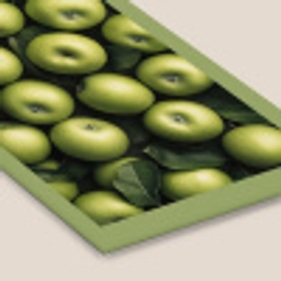 Appels - Groen - bladeren fotolijst zwart zonder passe partout klein -zsfeer6