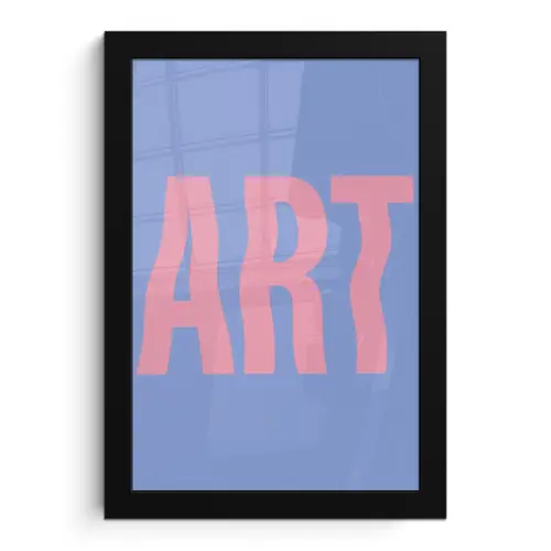 Art - Roze - Blauw fotolijst zwart zonder passe partout klein -3d
