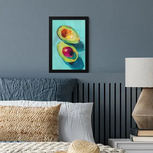Avocado - Groen - Pit - Schaduw fotolijst zwart zonder passe partout klein -sfeer3