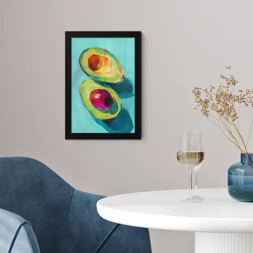 Avocado - Groen - Pit - Schaduw fotolijst zwart zonder passe partout klein -sfeer4
