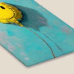 Ballon - Geel - Smiley fotolijst zwart zonder passe partout klein -zsfeer6