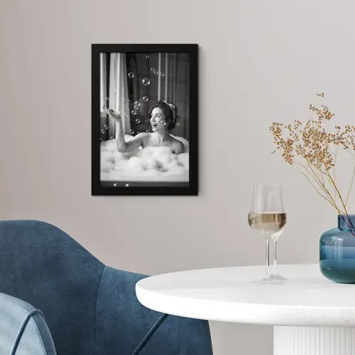Bad - Bubbels - Zwart - Wit fotolijst zwart zonder passe partout klein -sfeer4