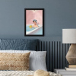 Badkamer - Eend - Blauw fotolijst zwart zonder passe partout klein -sfeer3