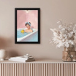 Badkamer - Eend - Blauw fotolijst zwart zonder passe partout klein -sfeer5