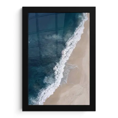 Strand - Zee - Golven fotolijst zwart zonder passe partout klein -3d