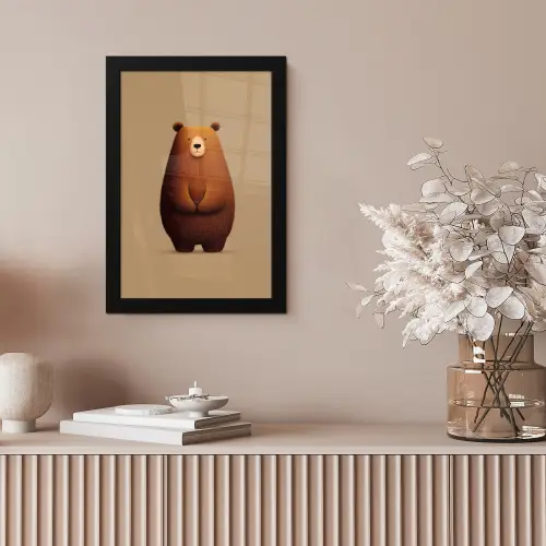 Beer - Minimalistisch - Bruin fotolijst zwart zonder passe partout klein -sfeer5