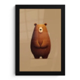 Beer - Minimalistisch - Bruin fotolijst zwart zonder passe partout klein -3d