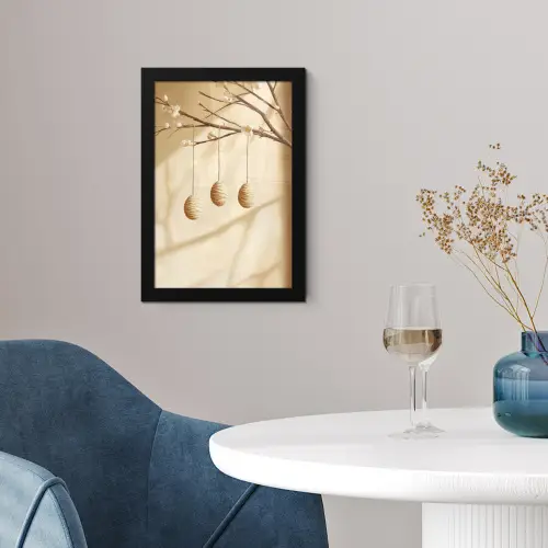 Beige - Paastak - Eieren fotolijst zwart zonder passe partout klein -sfeer4