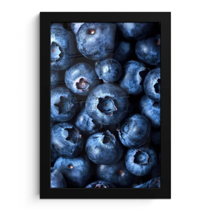 Bessen - Blauw - Fruit fotolijst zwart zonder passe partout klein -3d