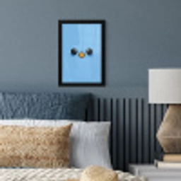 Vogel - Blauw - Eenvoudig fotolijst zwart zonder passe partout klein -sfeer3