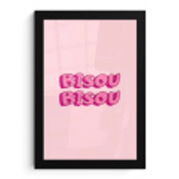 Bisou - Roze - Schaduw fotolijst zwart zonder passe partout klein -3d