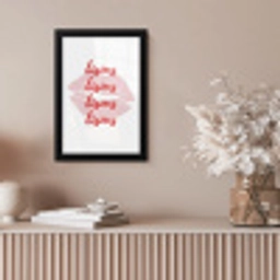 Bisous - Lip - Wit - Rood fotolijst zwart zonder passe partout klein -sfeer5