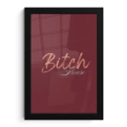 Bitch please - Rood - Blauw fotolijst zwart zonder passe partout klein -3d
