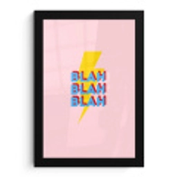 Blah - Bliksem - Roze fotolijst zwart zonder passe partout klein -3d
