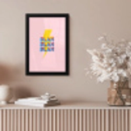 Blah - Bliksem - Roze fotolijst zwart zonder passe partout klein -sfeer5