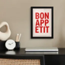 Blokletters - Rood - Kartelrand fotolijst zwart zonder passe partout klein -sfeer1