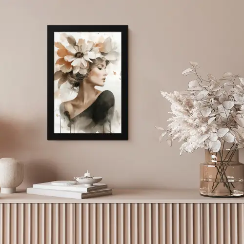 Bloesem - Portret - Gezicht fotolijst zwart zonder passe partout klein -sfeer5