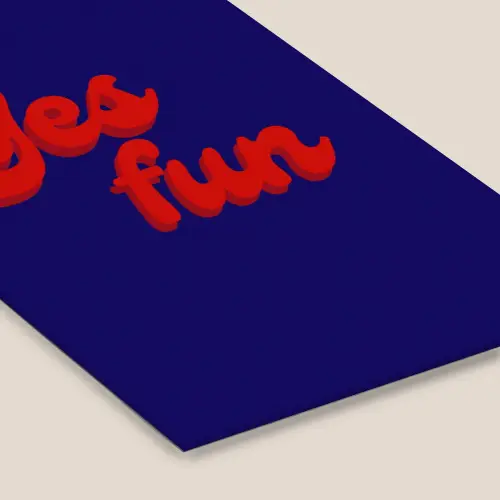 Blauw - Rood - Yes fun - 3D fotolijst zwart zonder passe partout klein -zsfeer6