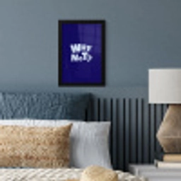 Blauw - Why not - Minimalistisch fotolijst zwart zonder passe partout klein -sfeer3