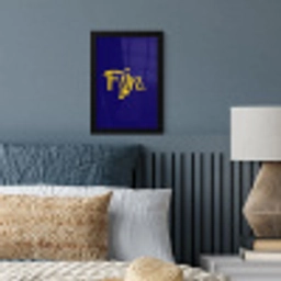 Blauw - Geel - Fijn fotolijst zwart zonder passe partout klein -sfeer3