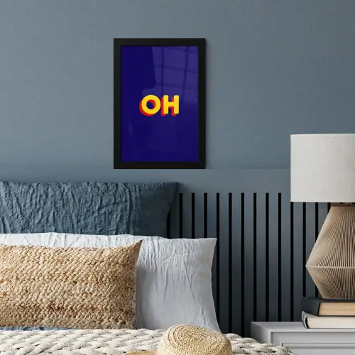 Blauw - Geel - OH - Schaduw fotolijst zwart zonder passe partout klein -sfeer3