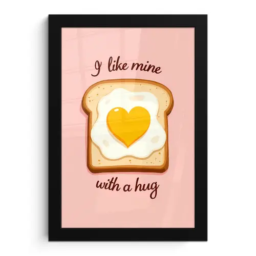 Brood - Illustratie - Quote - Roze fotolijst zwart zonder passe partout klein -3d