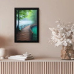 Brug - Water - Rivier - Bos fotolijst zwart zonder passe partout klein -sfeer5