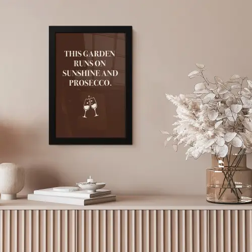 Bruin - Zomer - Quote - Drinken fotolijst zwart zonder passe partout klein -sfeer5
