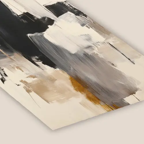 Penseelstreken - Ruw - Abstract - Beige fotolijst zwart zonder passe partout klein -zsfeer6