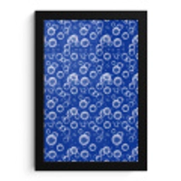 Bubbels - Patroon - Blauw fotolijst zwart zonder passe partout klein -3d