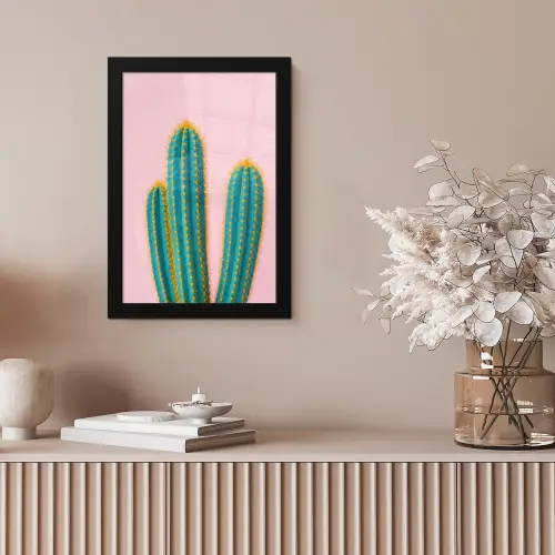 Cactussen - Modern - Pastel fotolijst zwart zonder passe partout klein -sfeer5