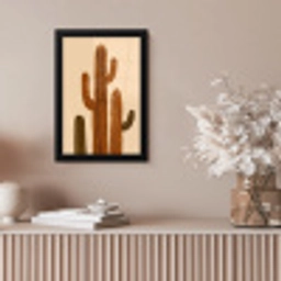 Cactus - Woestijn - Zand - Bruin fotolijst zwart zonder passe partout klein -sfeer5