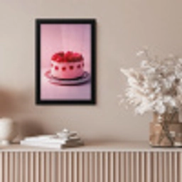 Taart - Hart - Roze fotolijst zwart zonder passe partout klein -sfeer5