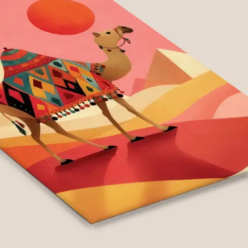 Kameel - Pyramides - Rode zon fotolijst zwart zonder passe partout klein -zsfeer6