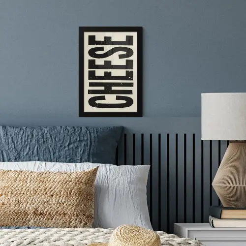 Kaas - Decoratie - Beige - Cheese fotolijst zwart zonder passe partout klein -sfeer3