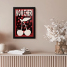 Kersen - Illustratie - Rood fotolijst zwart zonder passe partout klein -sfeer5
