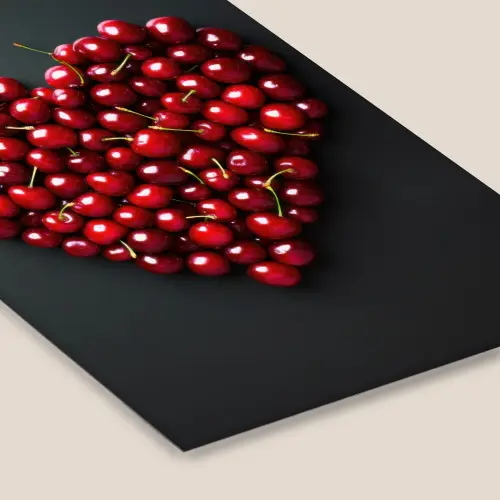 Kersen - Hart - Rood - Zwart fotolijst zwart zonder passe partout klein -zsfeer6