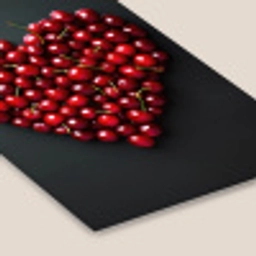 Kersen - Hart - Rood - Zwart fotolijst zwart zonder passe partout klein -zsfeer6