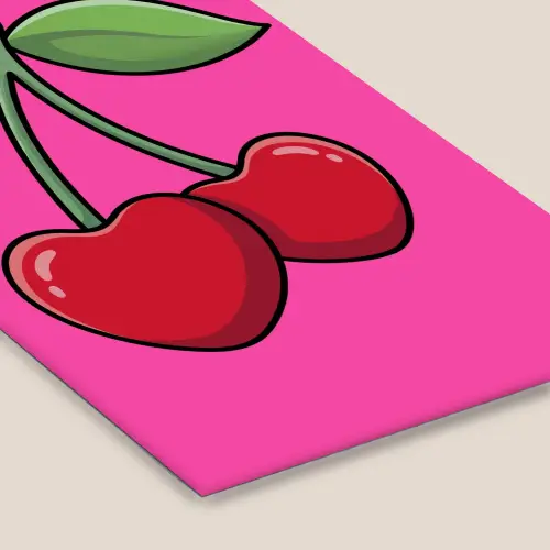 Kers - Roze - Fruit fotolijst zwart zonder passe partout klein -zsfeer6