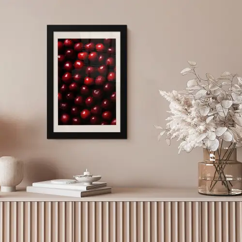 Kersen - Rood fotolijst zwart zonder passe partout klein -sfeer5
