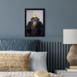Chimpansee - Badeend - Grijs fotolijst zwart zonder passe partout klein -sfeer3