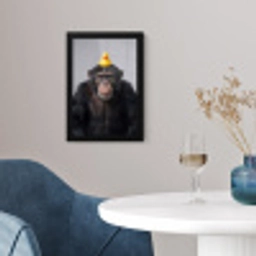 Chimpansee - Badeend - Grijs fotolijst zwart zonder passe partout klein -sfeer4