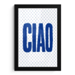 Ciao - Blauw - Stippen fotolijst zwart zonder passe partout klein -3d